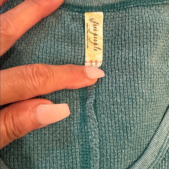 Free People Teal Alpine Cuff Thermal Top - Picture 6 of 6